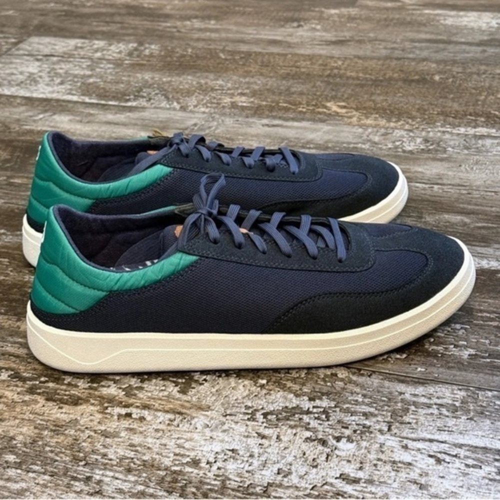 OluKai Shoe Navy Blue Mens Size 10 Lace Up Punini Court Sneaker Bamboo Comfy NWT